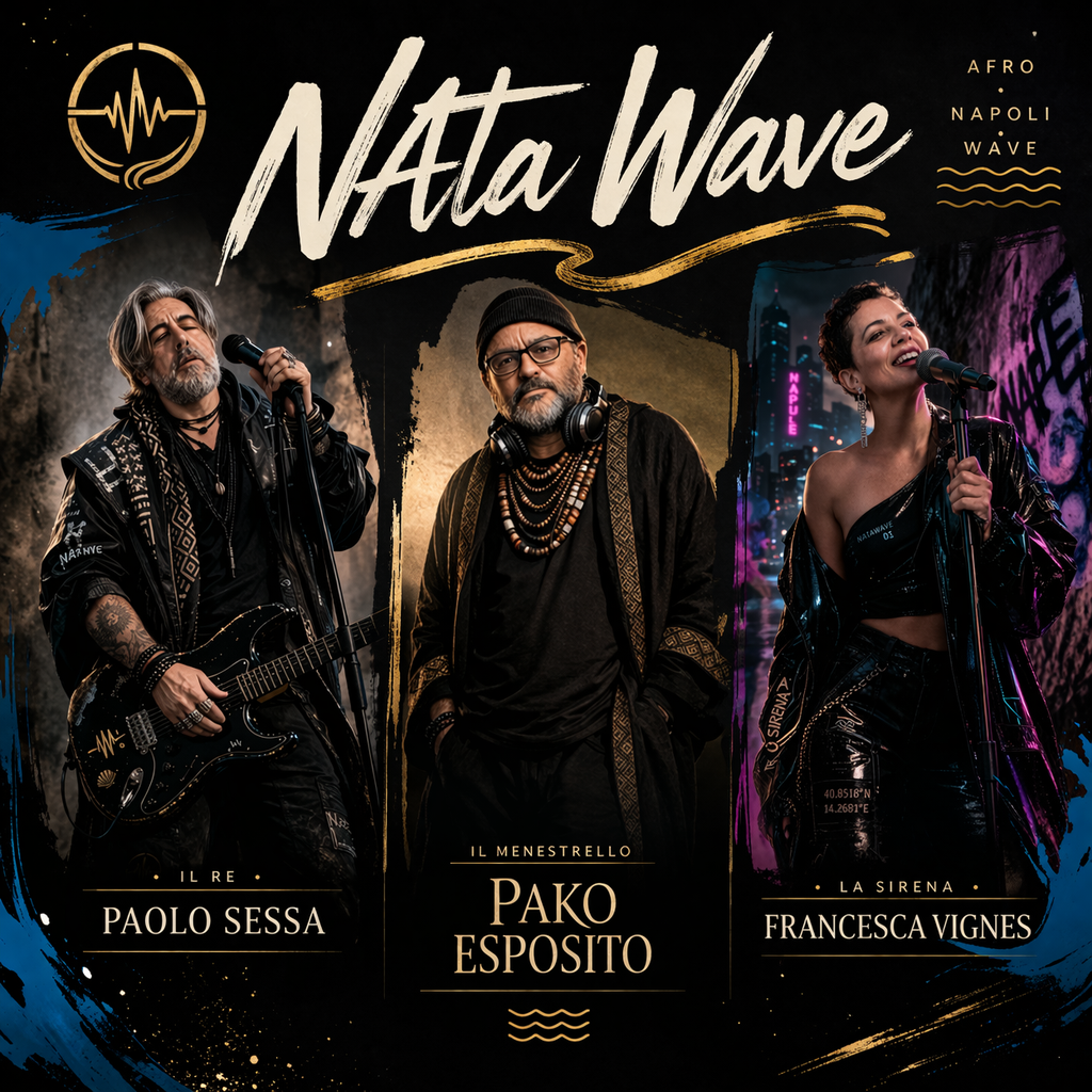 Artwork illustrato del trio NAta Wave